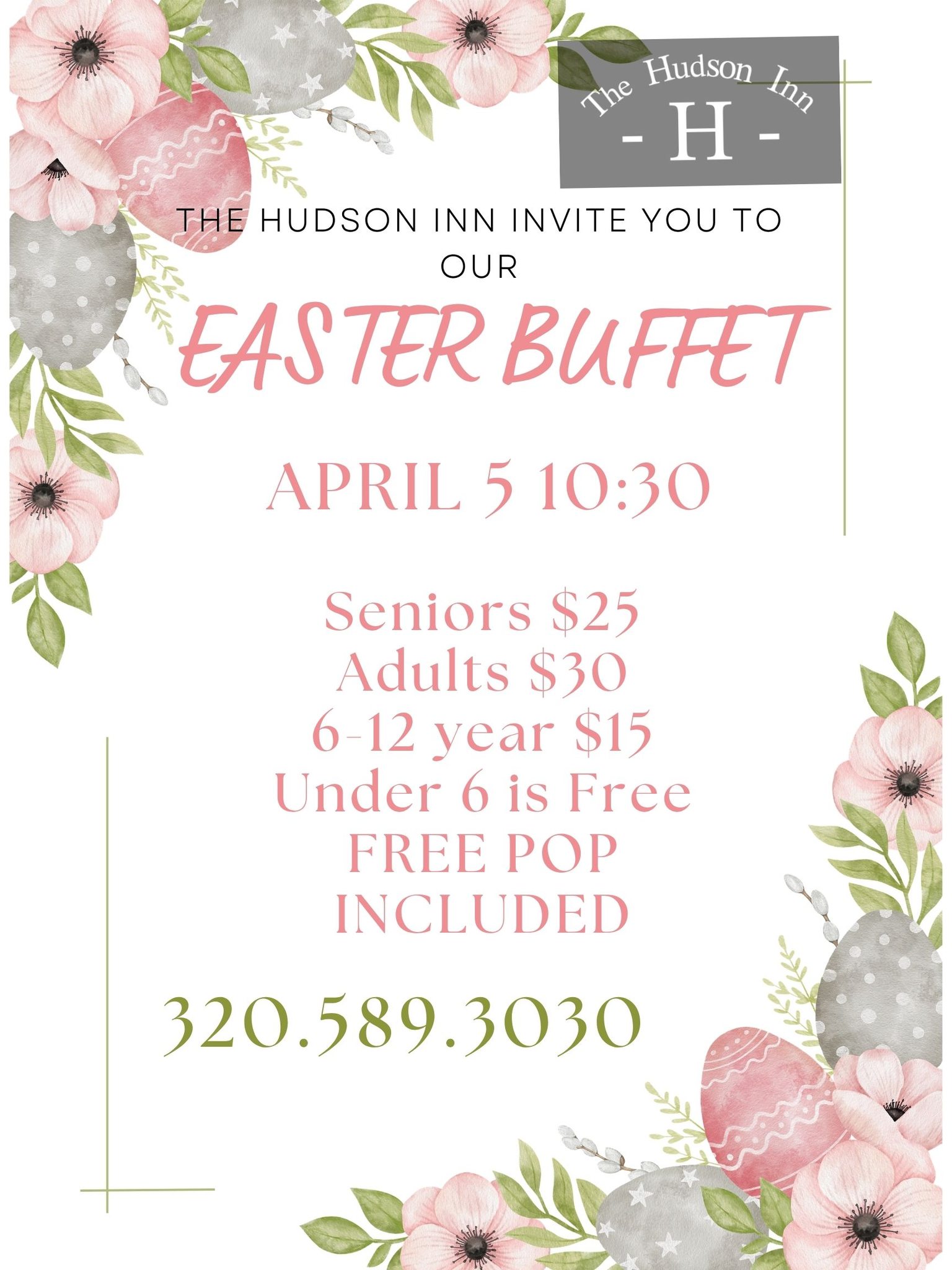 EASTER BUFFET AT THE HUDSON INN