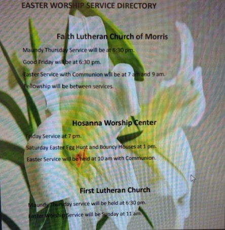 EASTER WORSHIP SERVICE DIRECTORY
