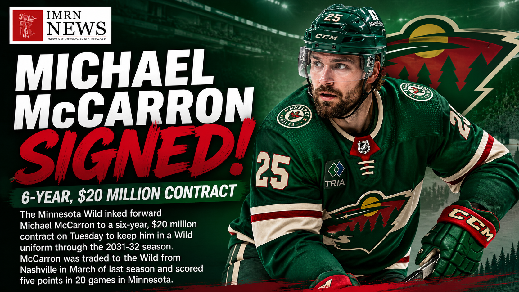 Wild Re-Sign McCarron