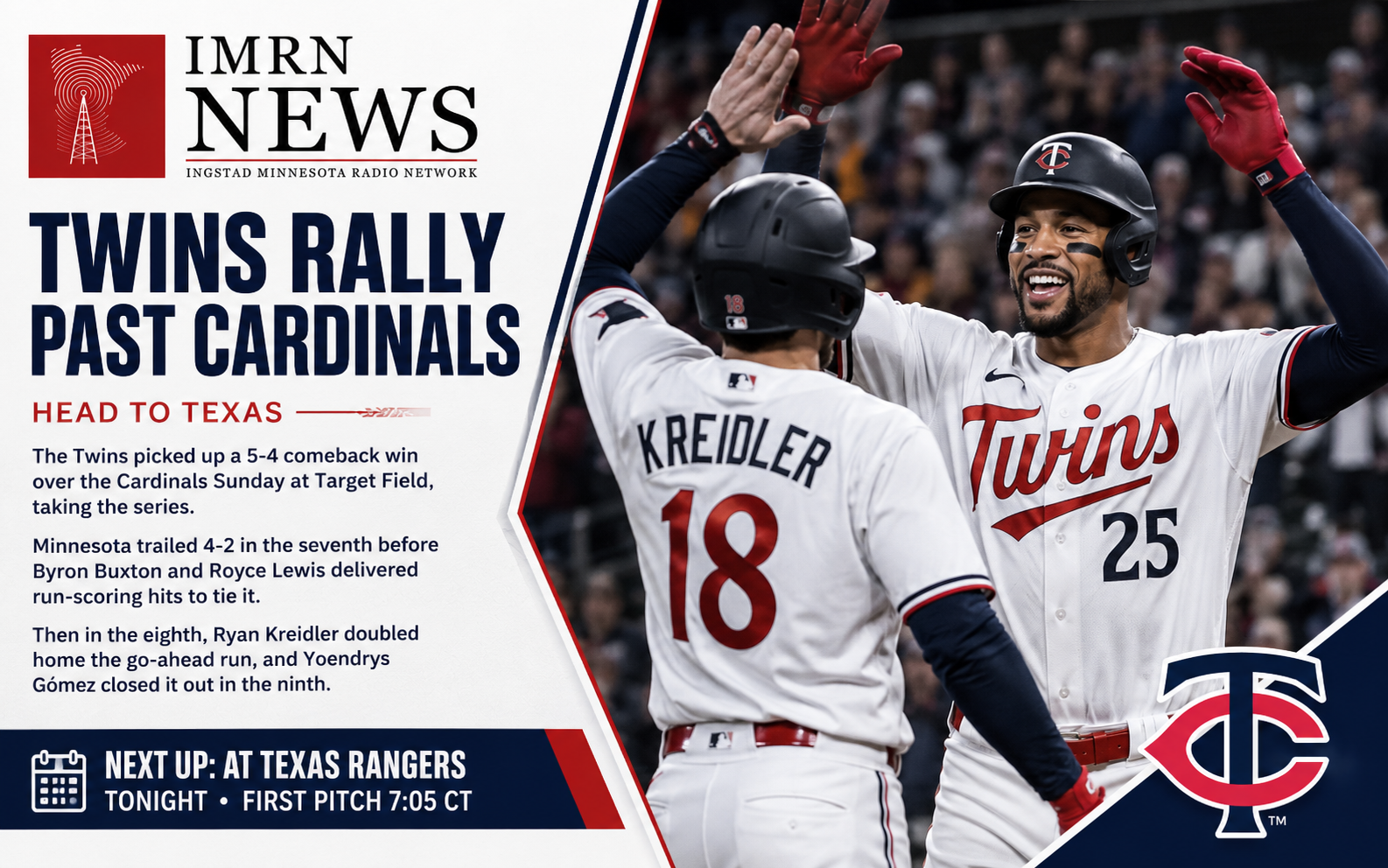 Twins rally past Cardinals